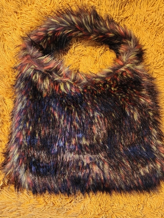 Source Unknown Handbags - Source Unknown Multi-Color Faux Fur Shoulder Bag